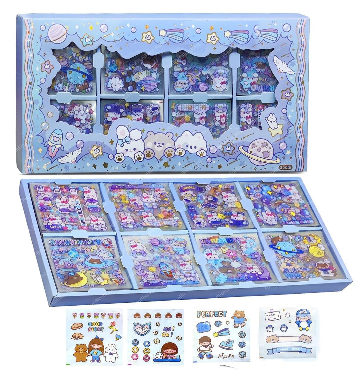 Kavid Kawaii Big Panda & Galaxy Sticker Pack – 300+ Cute Vinyl